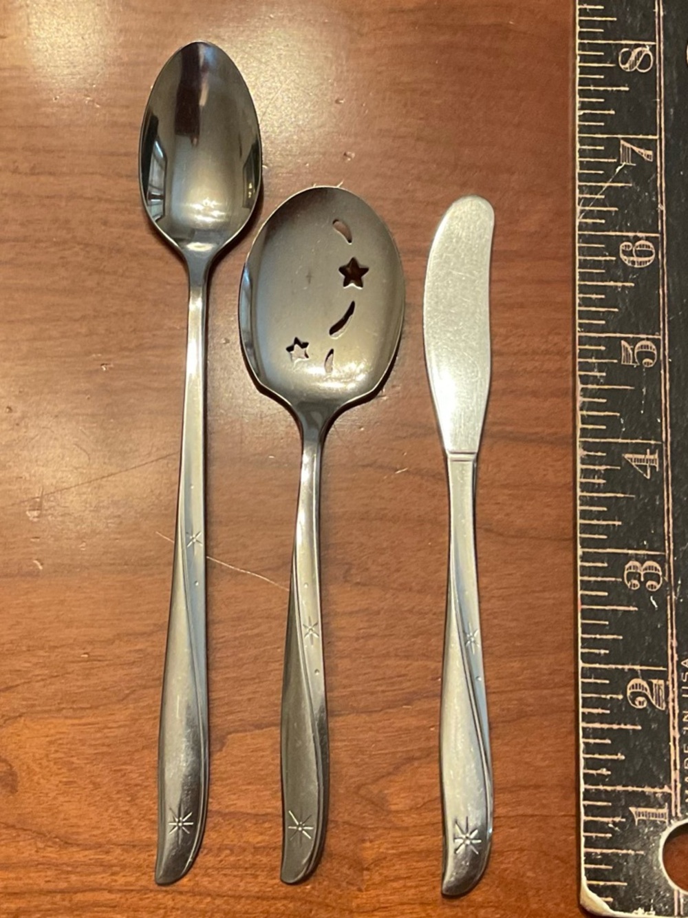 Mid-Century Twin Star Silverware set of 3 - Picture 2 of 9